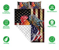 Ohaprints-Quilt-Bed-Set-Pillowcase-Chicken-Rooster-Flag-American-Patriotic-4Th-Of-July-Custom-Personalized-Name-Blanket-Bedspread-Bedding-950-Double (70'' x 80'')