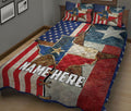 Ohaprints-Quilt-Bed-Set-Pillowcase-Texas-Map-American-Flag-Wild-West-Western-Texas-Custom-Personalized-Name-Blanket-Bedspread-Bedding-2116-King (90'' x 100'')