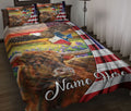 Ohaprints-Quilt-Bed-Set-Pillowcase-Texas-Eagle-Longhorn-Wild-West-Western-Texas-Custom-Personalized-Name-Blanket-Bedspread-Bedding-2259-Throw (55'' x 60'')