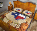 Ohaprints-Quilt-Bed-Set-Pillowcase-Texas-Skull-Longhorn-Horseshoe-Cowboy-Boots-Hat-Custom-Personalized-Name-Blanket-Bedspread-Bedding-360-Queen (80'' x 90'')