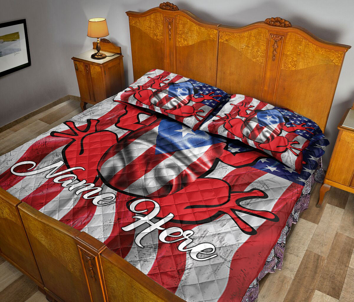 Ohaprints-Quilt-Bed-Set-Pillowcase-Puerto-Rico-American-Flag-Pattern-Puerto-Rican-Custom-Personalized-Name-Blanket-Bedspread-Bedding-952-Queen (80'' x 90'')