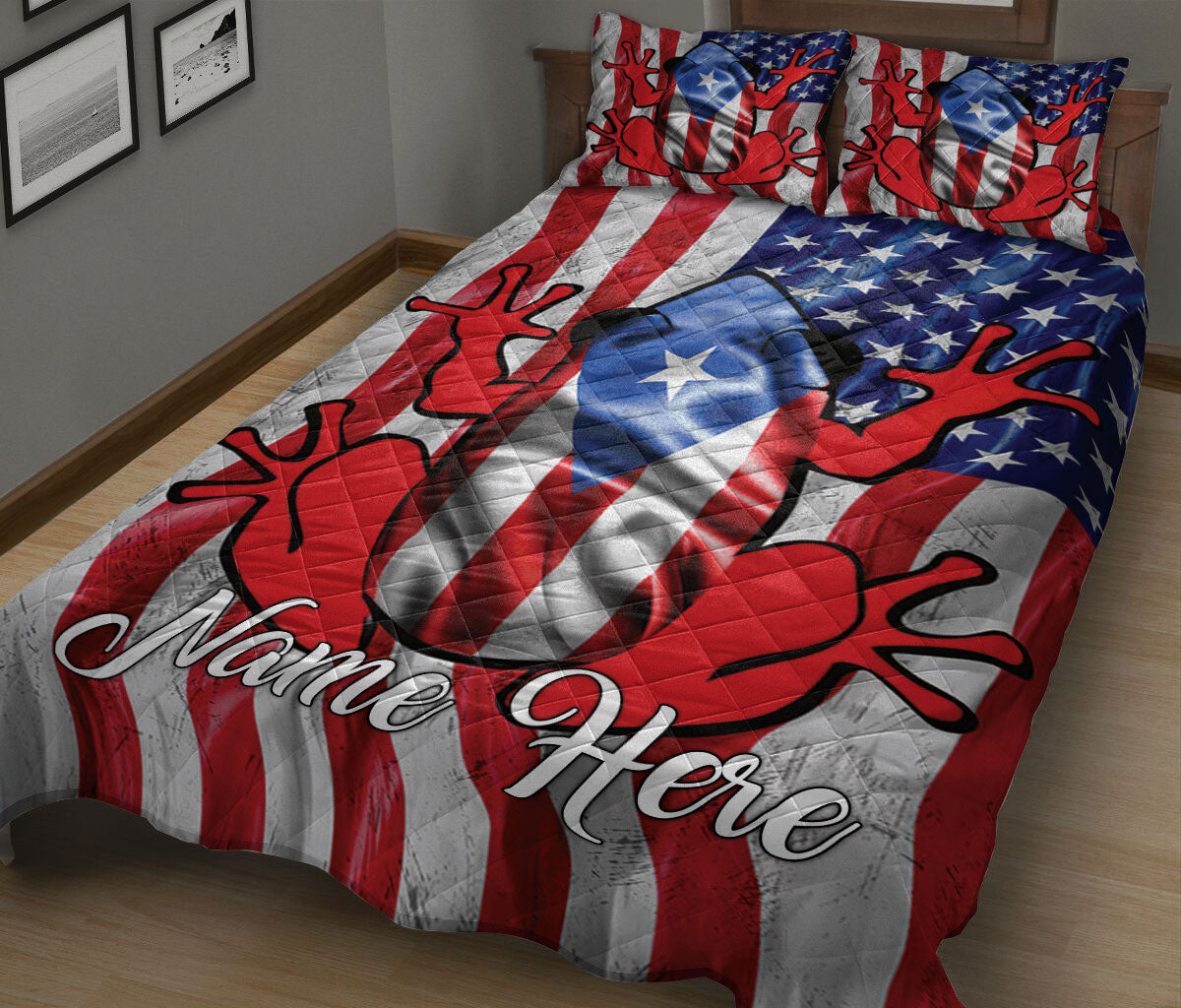 Ohaprints-Quilt-Bed-Set-Pillowcase-Puerto-Rico-American-Flag-Pattern-Puerto-Rican-Custom-Personalized-Name-Blanket-Bedspread-Bedding-952-King (90'' x 100'')