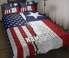 Ohaprints-Quilt-Bed-Set-Pillowcase-Texas-And-American-Flag-Wild-West-Western-Texas-Custom-Personalized-Name-Blanket-Bedspread-Bedding-2712-Throw (55&#39;&#39; x 60&#39;&#39;)