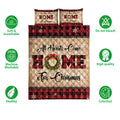 Ohaprints-Quilt-Bed-Set-Pillowcase-All-Hearts-Come-Home-For-Christmas-Snowflake-Red-Buffalo-Plaid-Gift-Blanket-Bedspread-Bedding-3797-Double (70'' x 80'')