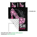 Ohaprints-Quilt-Bed-Set-Pillowcase-Crush-Breast-Cancer-Sparkle-High-Heel-Blanket-Bedspread-Bedding-3837-Queen (80'' x 90'')