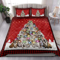 Ohaprints-Quilt-Bed-Set-Pillowcase-Bulldog-Christmas-Noel-Xmas-Tree-Dog-Lover-Blanket-Bedspread-Bedding-3819-King (90'' x 100'')