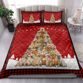 Ohaprints-Quilt-Bed-Set-Pillowcase-Golden-Retriever-Christmas-Noel-Xmas-Tree-Dog-Lover-Blanket-Bedspread-Bedding-3821-King (90'' x 100'')