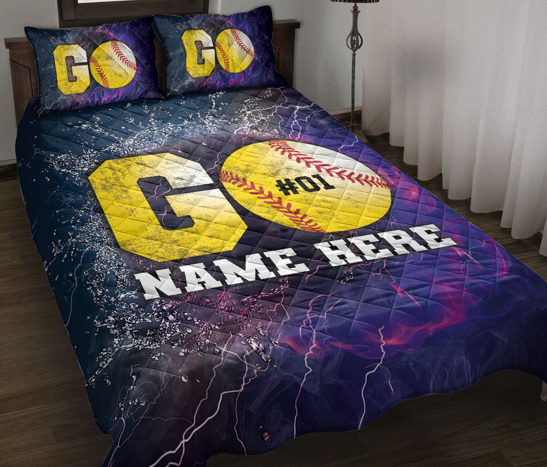 Ohaprints-Quilt-Bed-Set-Pillowcase-Go-Softball-Player-Custom-Personalized-Name-Number-Blanket-Bedspread-Bedding-3099-Throw (55'' x 60'')