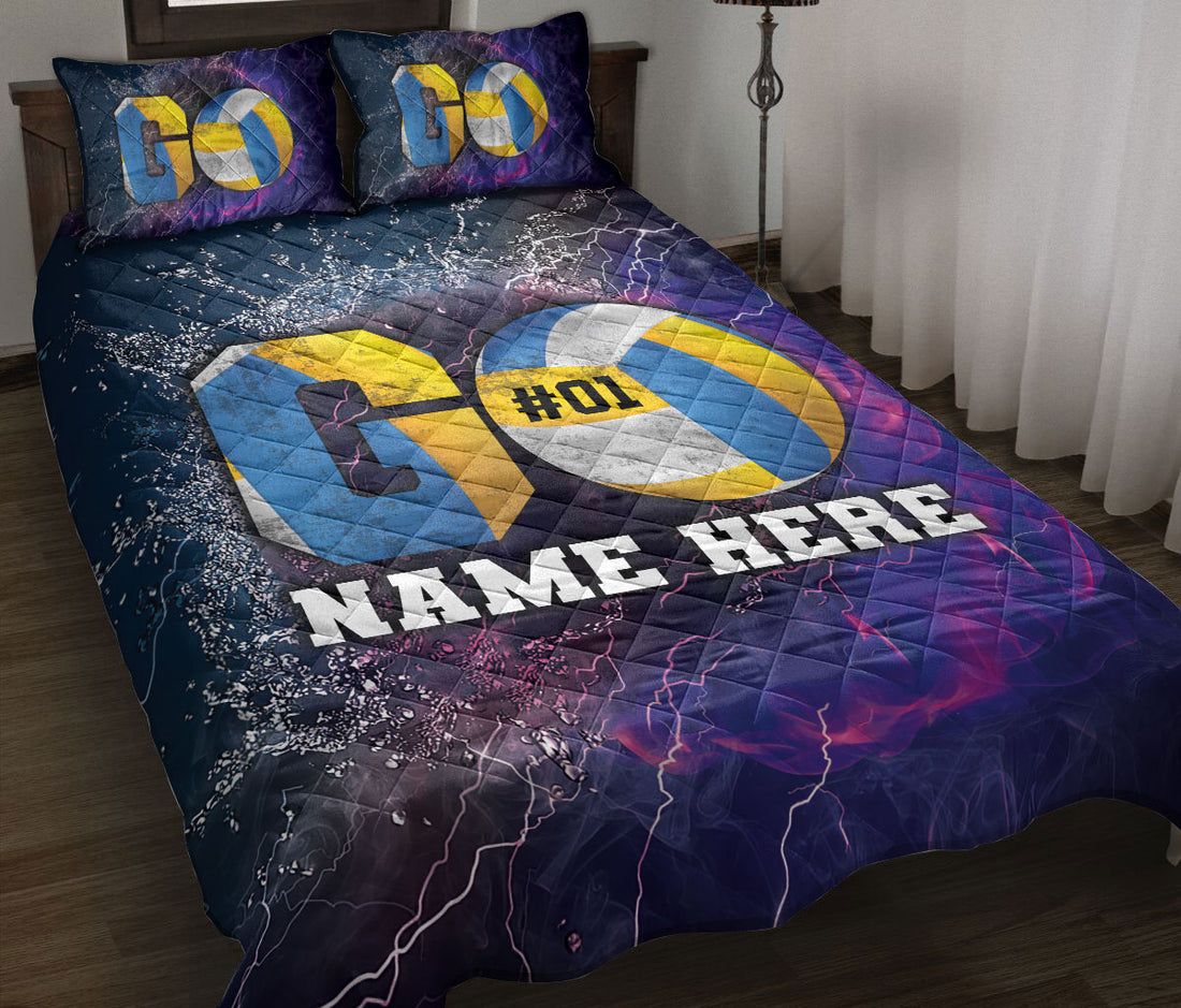 Ohaprints-Quilt-Bed-Set-Pillowcase-Go-Volleyball-Player-Custom-Personalized-Name-Number-Blanket-Bedspread-Bedding-3425-Throw (55'' x 60'')
