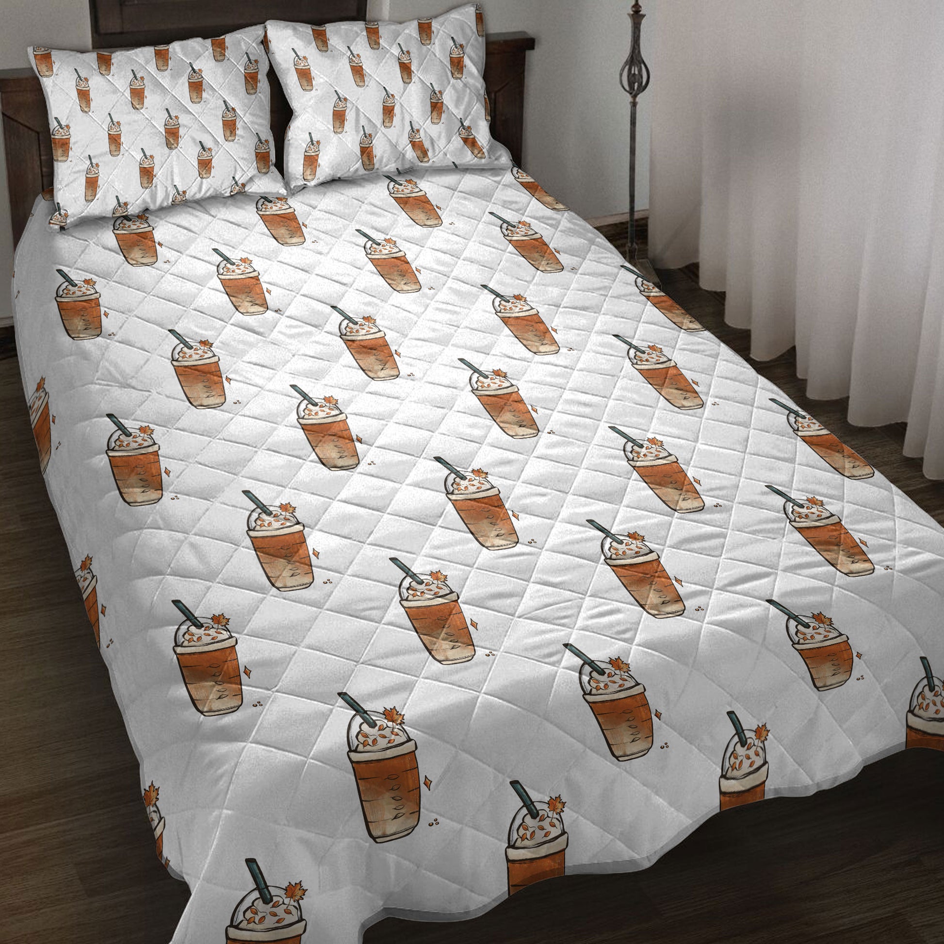 Ohaprints-Quilt-Bed-Set-Pillowcase-Happy-Thanksgiving-Pumpkin-Spice-Autumn-Blanket-Bedspread-Bedding-3845-Throw (55'' x 60'')