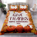 Ohaprints-Quilt-Bed-Set-Pillowcase-Happy-Thanksgiving-Day-Pumpkin-Give-Thanks-Blanket-Bedspread-Bedding-3855-King (90'' x 100'')