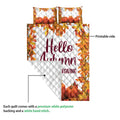 Ohaprints-Quilt-Bed-Set-Pillowcase-Happy-Thanksgiving-Day-Pumpkin-Hello-Autumn-Blanket-Bedspread-Bedding-3856-Queen (80'' x 90'')