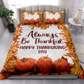 Ohaprints-Quilt-Bed-Set-Pillowcase-Happy-Thanksgiving-Day-Pumpkin-Always-Be-Thankful-Blanket-Bedspread-Bedding-3857-King (90'' x 100'')