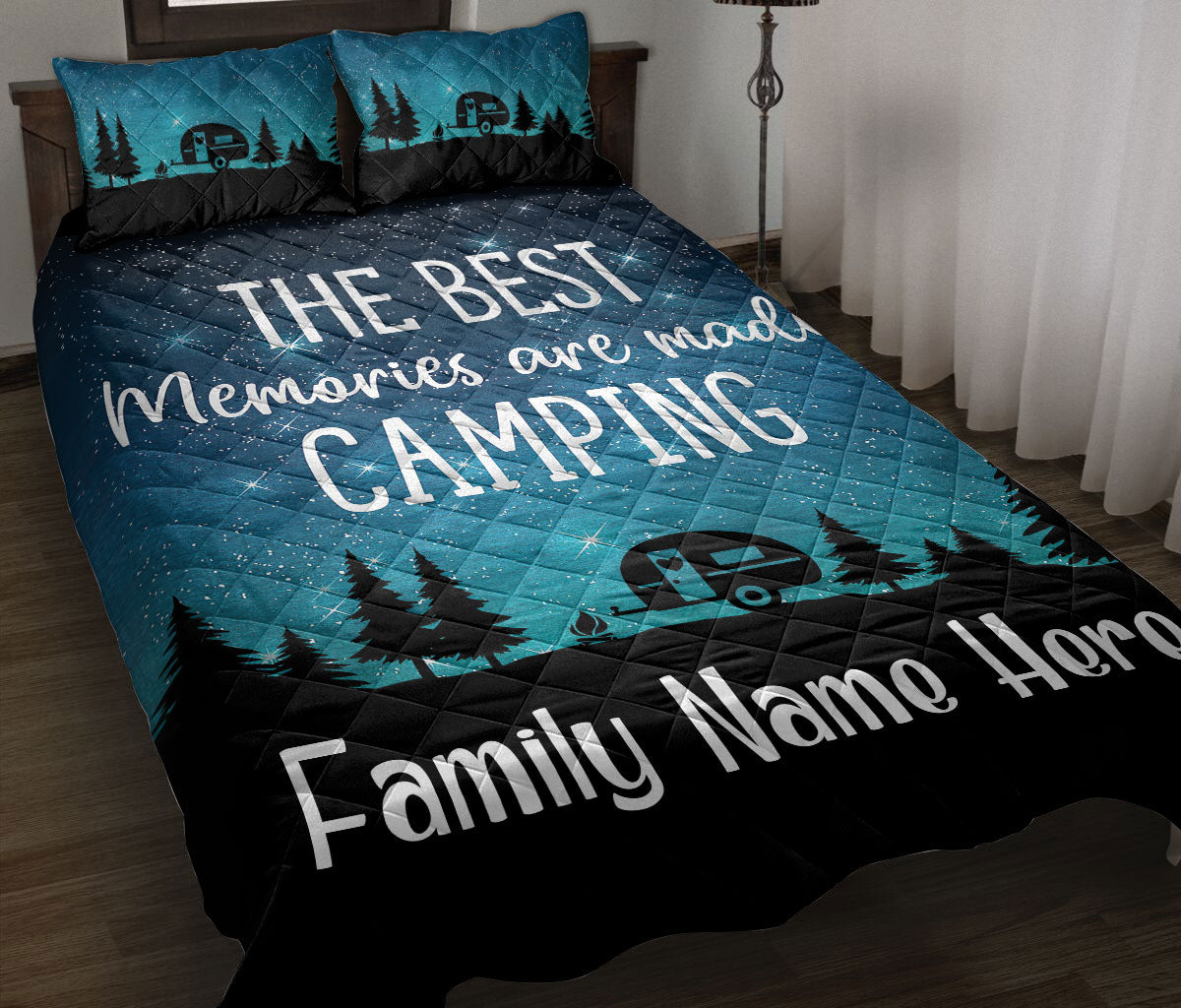 Ohaprints-Quilt-Bed-Set-Pillowcase-The-Best-Memories-Are-Made-Camping-Caravan-Custom-Personalized-Name-Blanket-Bedspread-Bedding-3710-Throw (55'' x 60'')