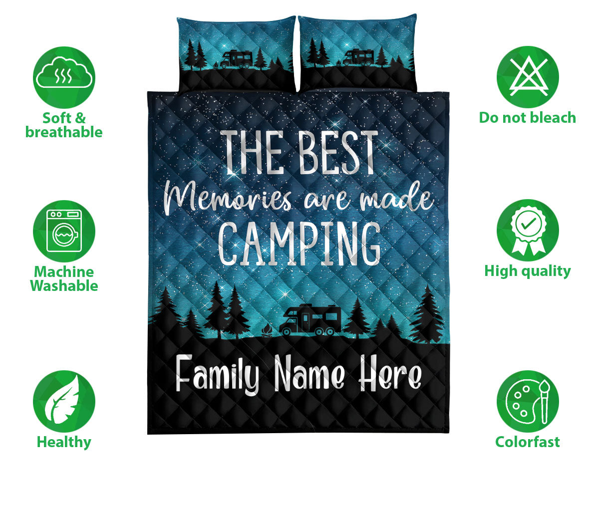 Ohaprints-Quilt-Bed-Set-Pillowcase-The-Best-Memories-Are-Made-Camping-Class-C-Custom-Personalized-Name-Blanket-Bedspread-Bedding-3711-Double (70'' x 80'')