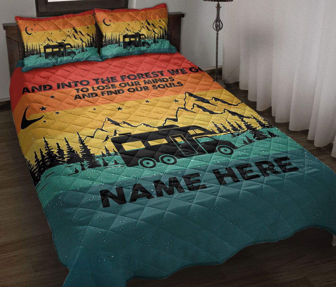 Ohaprints-Quilt-Bed-Set-Pillowcase-Vintage-Sunset-Camping-Class-C-Custom-Personalized-Name-Blanket-Bedspread-Bedding-3712-Throw (55'' x 60'')