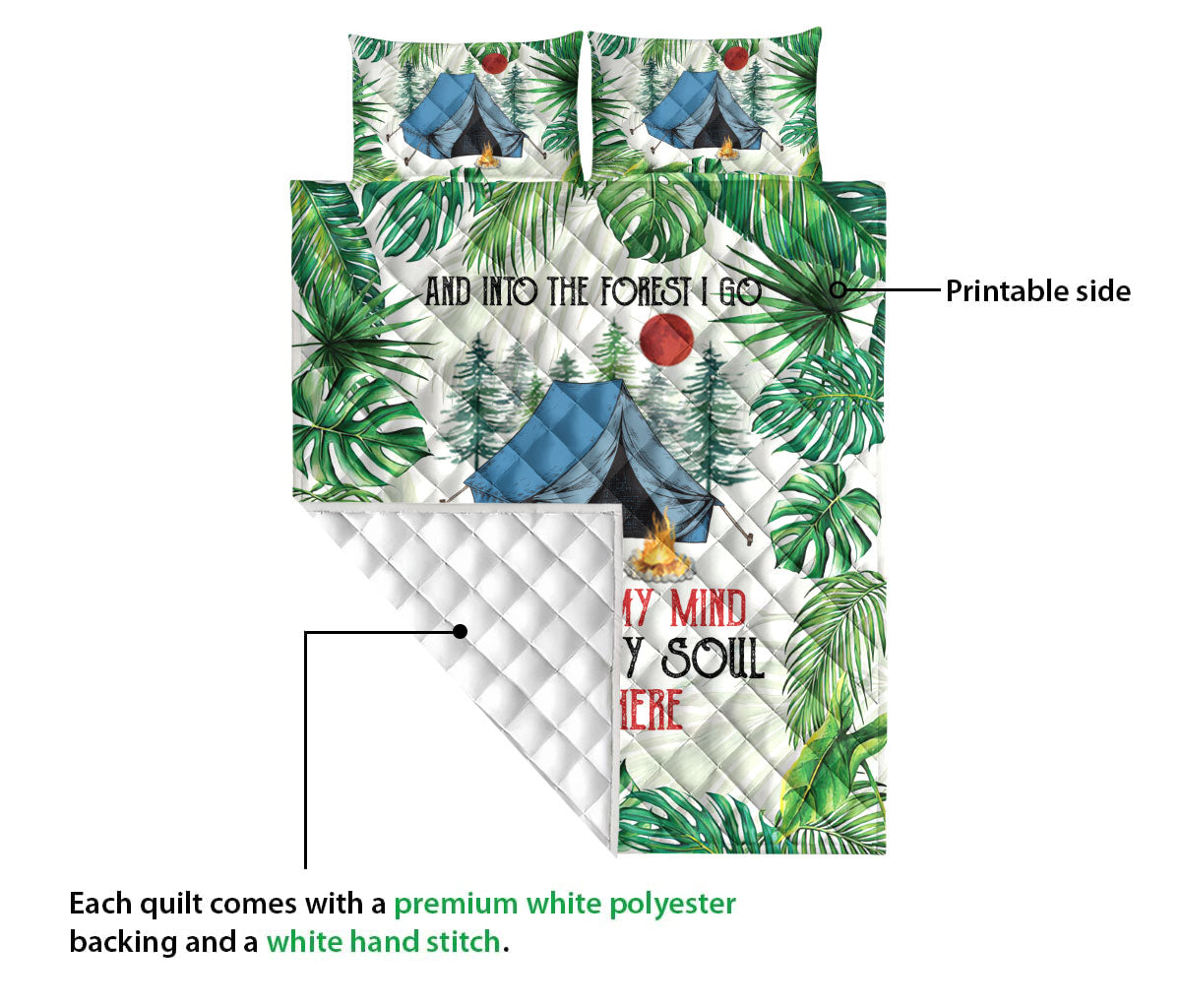 Ohaprints-Quilt-Bed-Set-Pillowcase-Into-The-Forest-Camping-Tent-Custom-Personalized-Name-Blanket-Bedspread-Bedding-3715-Queen (80'' x 90'')