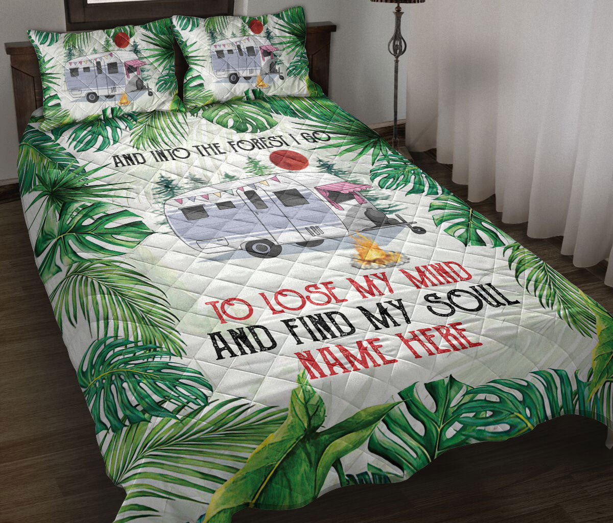 Ohaprints-Quilt-Bed-Set-Pillowcase-Into-The-Forest-Camping-Caravan-Custom-Personalized-Name-Blanket-Bedspread-Bedding-3716-Throw (55'' x 60'')