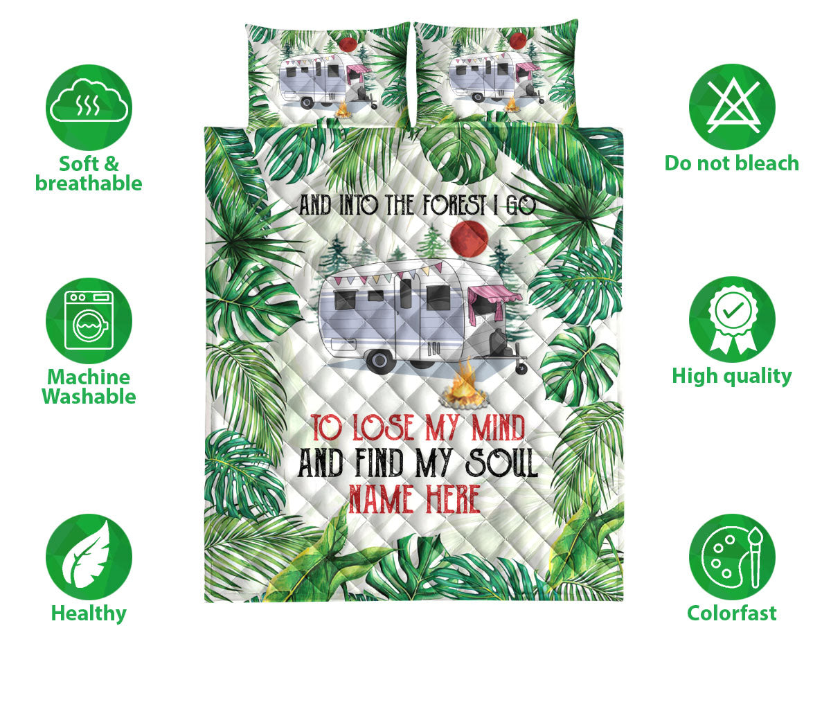 Ohaprints-Quilt-Bed-Set-Pillowcase-Into-The-Forest-Camping-Caravan-Custom-Personalized-Name-Blanket-Bedspread-Bedding-3716-Double (70'' x 80'')