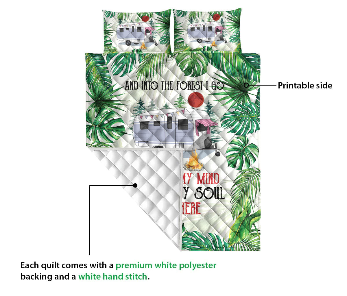 Ohaprints-Quilt-Bed-Set-Pillowcase-Into-The-Forest-Camping-Caravan-Custom-Personalized-Name-Blanket-Bedspread-Bedding-3716-Queen (80'' x 90'')