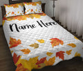 Ohaprints-Quilt-Bed-Set-Pillowcase-Autumn-Leaves-Border-Custom-Personalized-Name-Blanket-Bedspread-Bedding-3273-Throw (55'' x 60'')