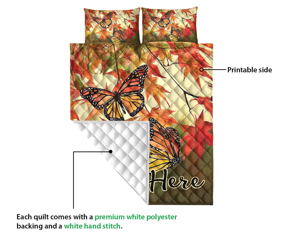 Ohaprints-Quilt-Bed-Set-Pillowcase-Autumnn-Butterflies-Custom-Personalized-Name-Blanket-Bedspread-Bedding-3281-Queen (80'' x 90'')