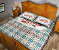 Ohaprints-Quilt-Bed-Set-Pillowcase-Hello-Autumn-Orange-And-Teal-Tartan-Custom-Personalized-Name-Blanket-Bedspread-Bedding-3285-King (90'' x 100'')