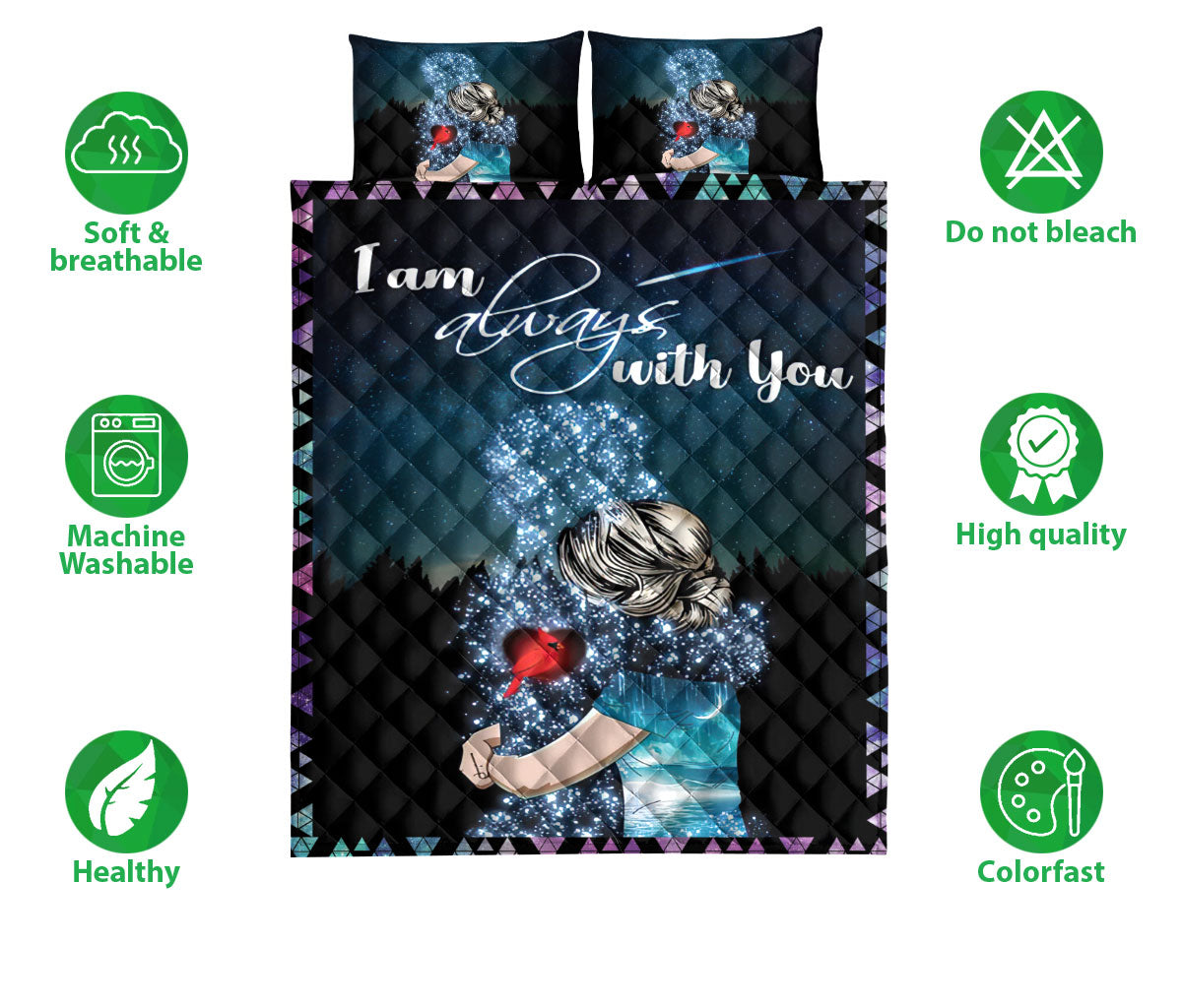 Ohaprints-Quilt-Bed-Set-Pillowcase-Memorial-Husband-I-Am-Always-With-You-Blanket-Bedspread-Bedding-2916-Double (70'' x 80'')