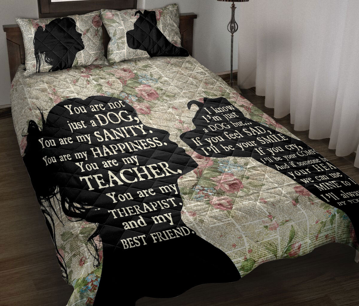 Ohaprints-Quilt-Bed-Set-Pillowcase-You-Are-Not-Just-A-Dog-You-Are-My-Sanity-Pitbull-Blanket-Bedspread-Bedding-1151-Throw (55'' x 60'')