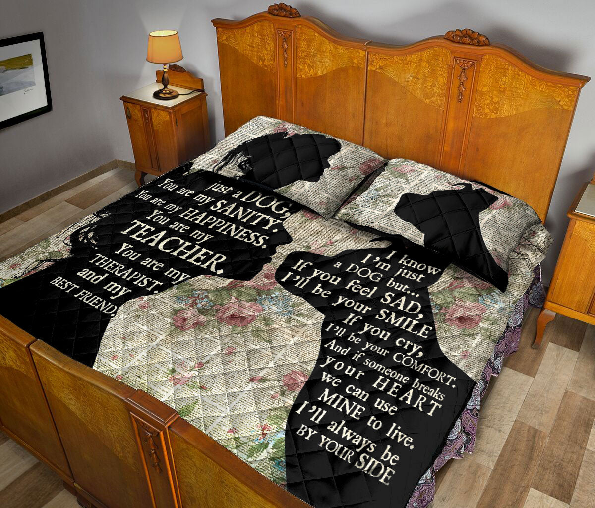 Ohaprints-Quilt-Bed-Set-Pillowcase-You-Are-Not-Just-A-Dog-You-Are-My-Sanity-Pitbull-Blanket-Bedspread-Bedding-1151-King (90'' x 100'')