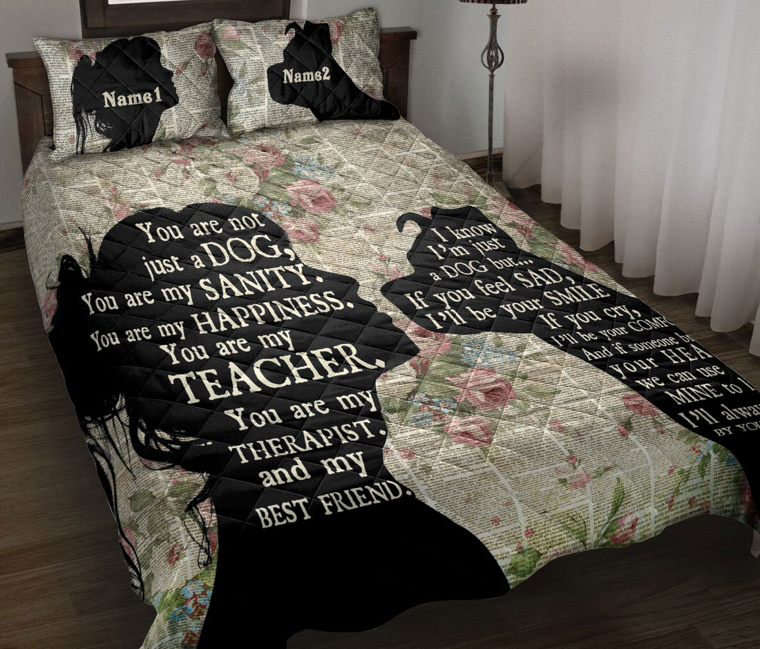 Ohaprints-Quilt-Bed-Set-Pillowcase-You-Are-Not-Just-A-Dog-You-Are-My-Sanity-Pitbull-Custom-Personalized-Name-Blanket-Bedspread-Bedding-1735-Throw (55'' x 60'')