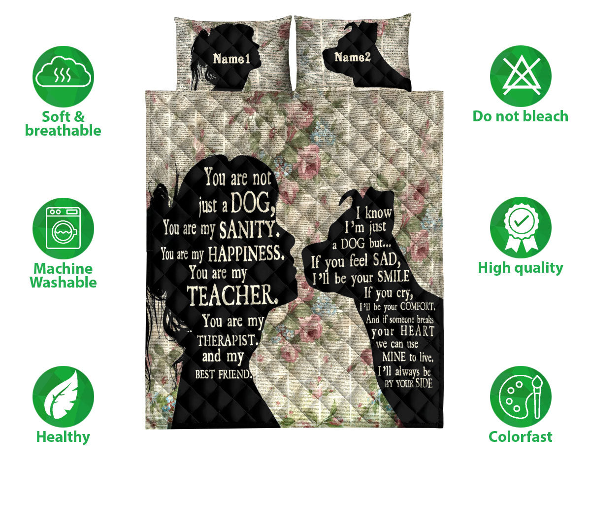 Ohaprints-Quilt-Bed-Set-Pillowcase-You-Are-Not-Just-A-Dog-You-Are-My-Sanity-Pitbull-Custom-Personalized-Name-Blanket-Bedspread-Bedding-1735-Double (70'' x 80'')