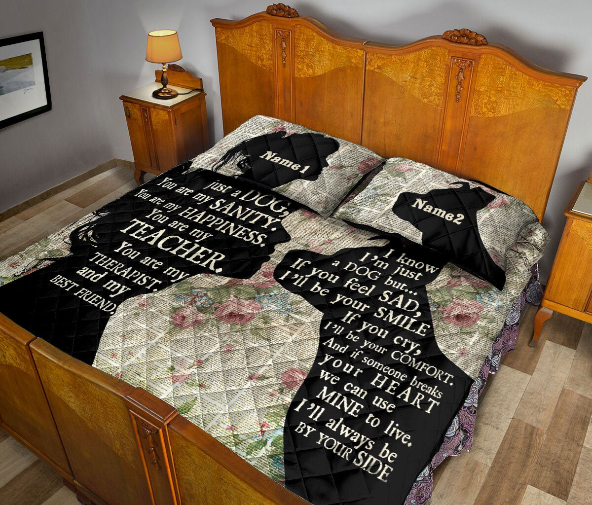 Ohaprints-Quilt-Bed-Set-Pillowcase-You-Are-Not-Just-A-Dog-You-Are-My-Sanity-Pitbull-Custom-Personalized-Name-Blanket-Bedspread-Bedding-1735-King (90'' x 100'')