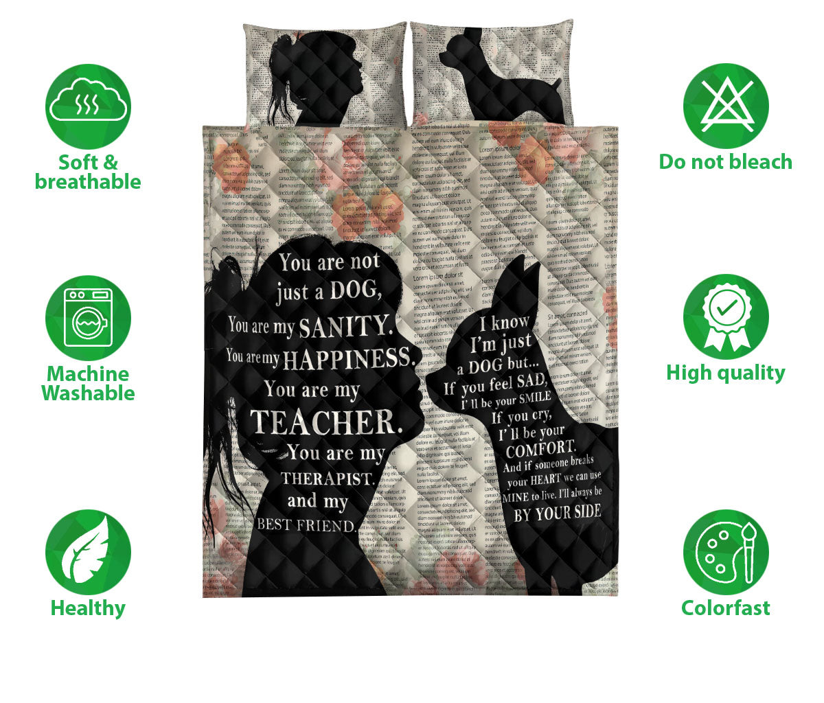 Ohaprints-Quilt-Bed-Set-Pillowcase-You-Are-Not-Just-A-Dog-You-Are-My-Sanity-Chihuahua-Blanket-Bedspread-Bedding-2324-Double (70'' x 80'')