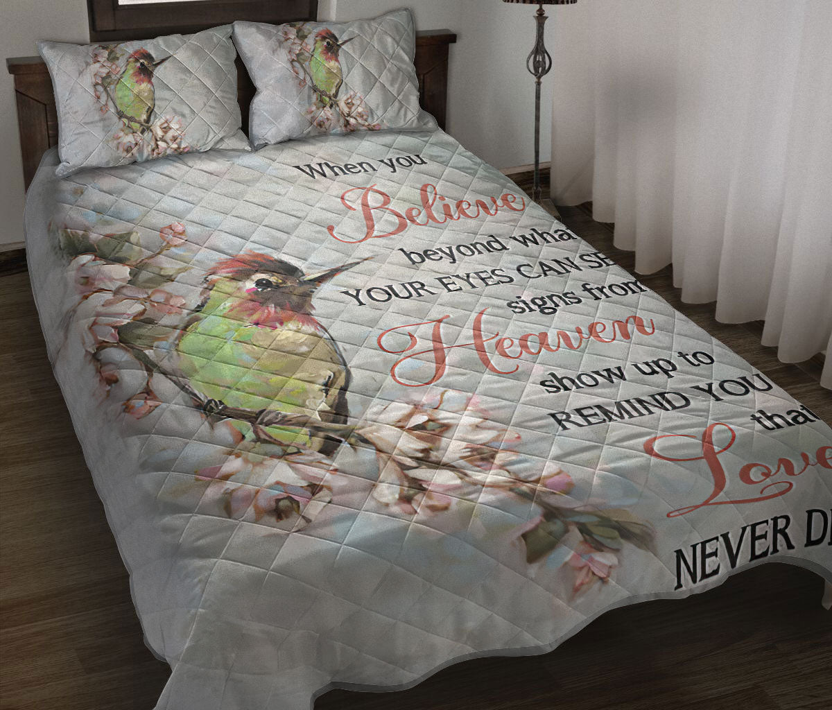 Ohaprints-Quilt-Bed-Set-Pillowcase-Heaven-Hummingbird-Love-Never-Die-Blanket-Bedspread-Bedding-2325-Throw (55'' x 60'')