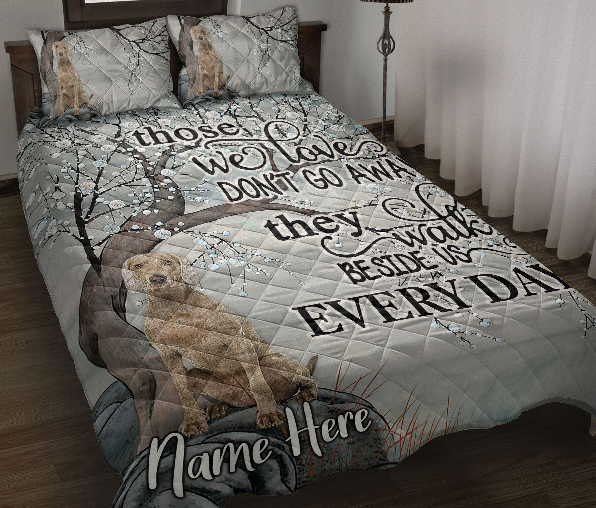 Ohaprints-Quilt-Bed-Set-Pillowcase-Memorial-Weimaraner-For-Those-We-Love-Custom-Personalized-Name-Blanket-Bedspread-Bedding-3603-Throw (55'' x 60'')