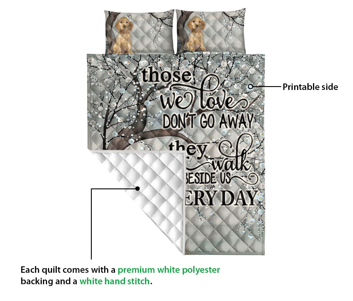 Ohaprints-Quilt-Bed-Set-Pillowcase-Memorial-English-Cocker-Spaniel-Dog-Custom-Personalized-Name-Blanket-Bedspread-Bedding-3604-Queen (80'' x 90'')