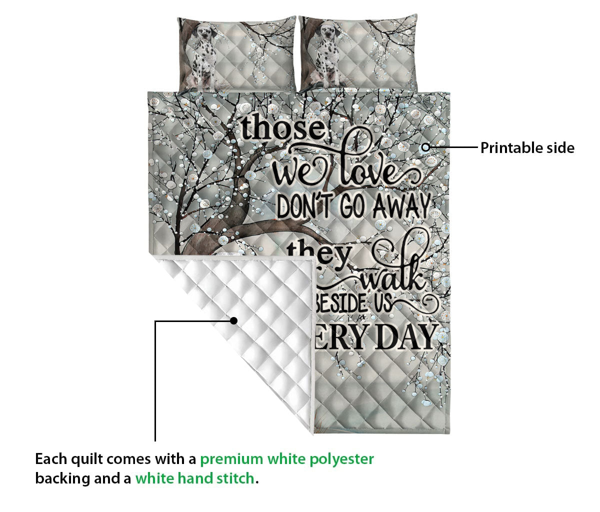 Ohaprints-Quilt-Bed-Set-Pillowcase-Memorial-Dalmatian-For-Those-We-Love-Custom-Personalized-Name-Blanket-Bedspread-Bedding-3606-Queen (80'' x 90'')