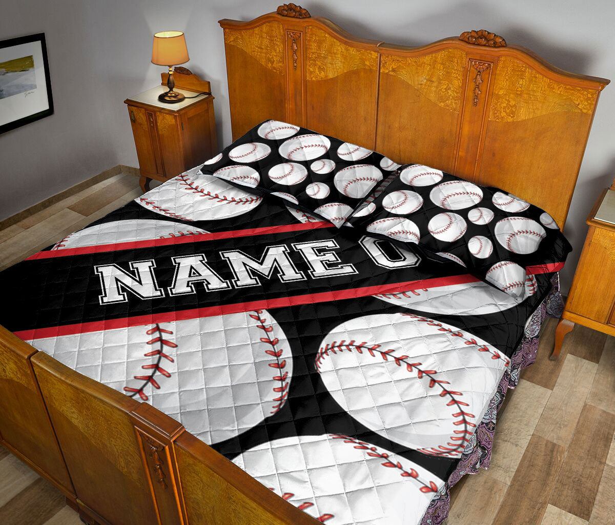 Ohaprints-Quilt-Bed-Set-Pillowcase-Baseball-Lovers-Custom-Personalized-Name-Number-Blanket-Bedspread-Bedding-2938-King (90'' x 100'')