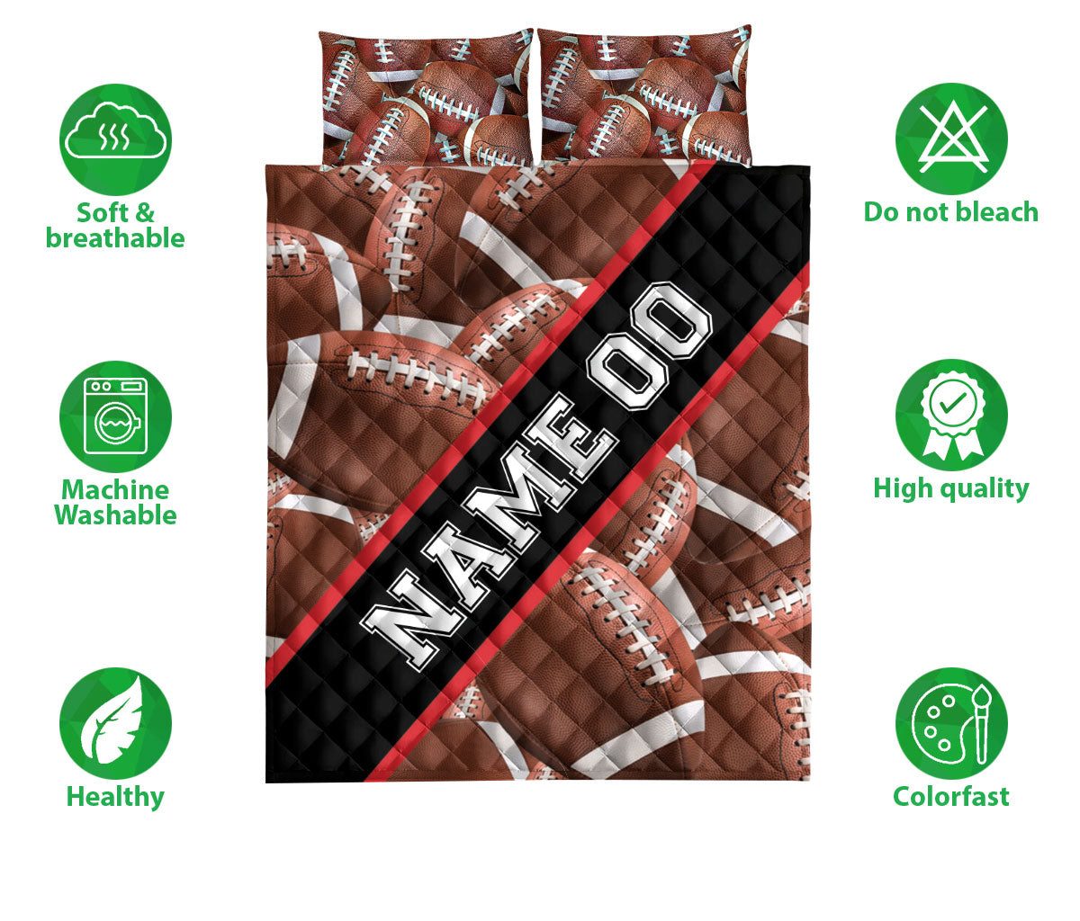 Ohaprints-Quilt-Bed-Set-Pillowcase-American-Football-Lovers-Custom-Personalized-Name-Number-Blanket-Bedspread-Bedding-1173-Double (70'' x 80'')