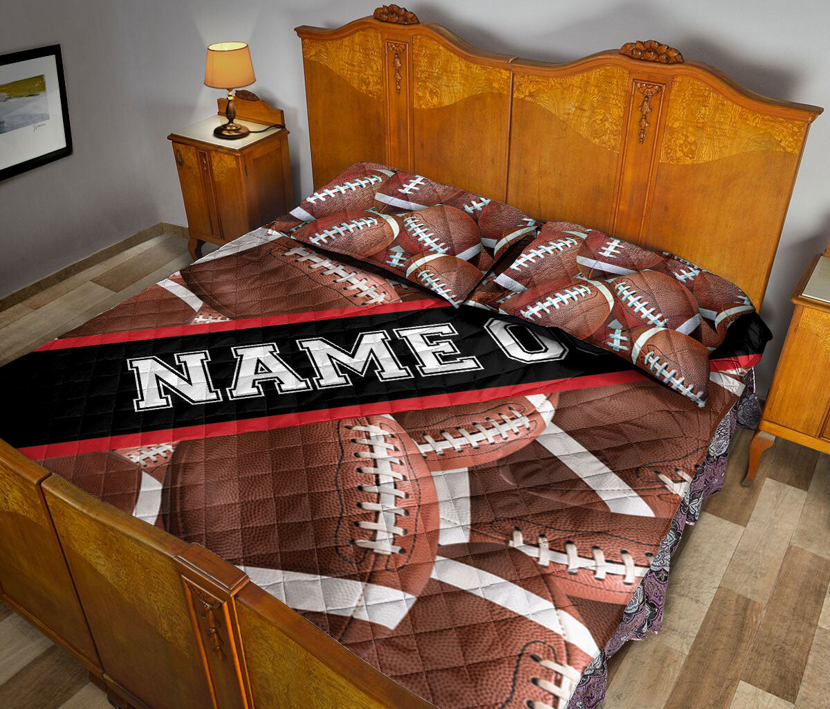 Ohaprints-Quilt-Bed-Set-Pillowcase-American-Football-Lovers-Custom-Personalized-Name-Number-Blanket-Bedspread-Bedding-1173-King (90'' x 100'')