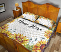 Ohaprints-Quilt-Bed-Set-Pillowcase-Sunflower-Pattern-Custom-Personalized-Name-Number-Blanket-Bedspread-Bedding-1174-King (90'' x 100'')