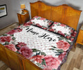 Ohaprints-Quilt-Bed-Set-Pillowcase-Rose-Pattern-Custom-Personalized-Name-Number-Blanket-Bedspread-Bedding-1758-King (90'' x 100'')