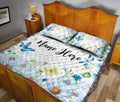 Ohaprints-Quilt-Bed-Set-Pillowcase-Blue-Daisy-Pattern-Custom-Personalized-Name-Number-Blanket-Bedspread-Bedding-2347-King (90'' x 100'')