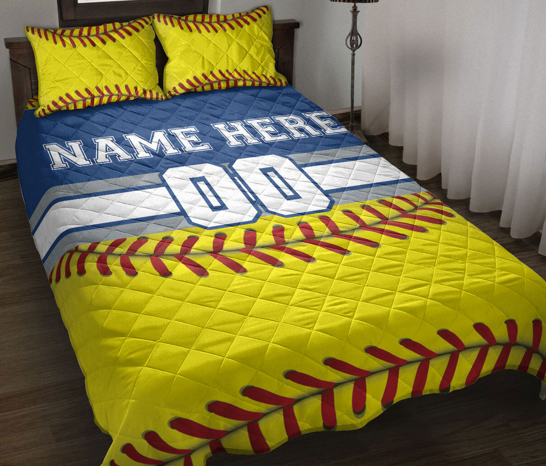 Ohaprints-Quilt-Bed-Set-Pillowcase-Softball-Player-Fan-Gear-Custom-Personalized-Name-Number-Blanket-Bedspread-Bedding-587-Throw (55'' x 60'')