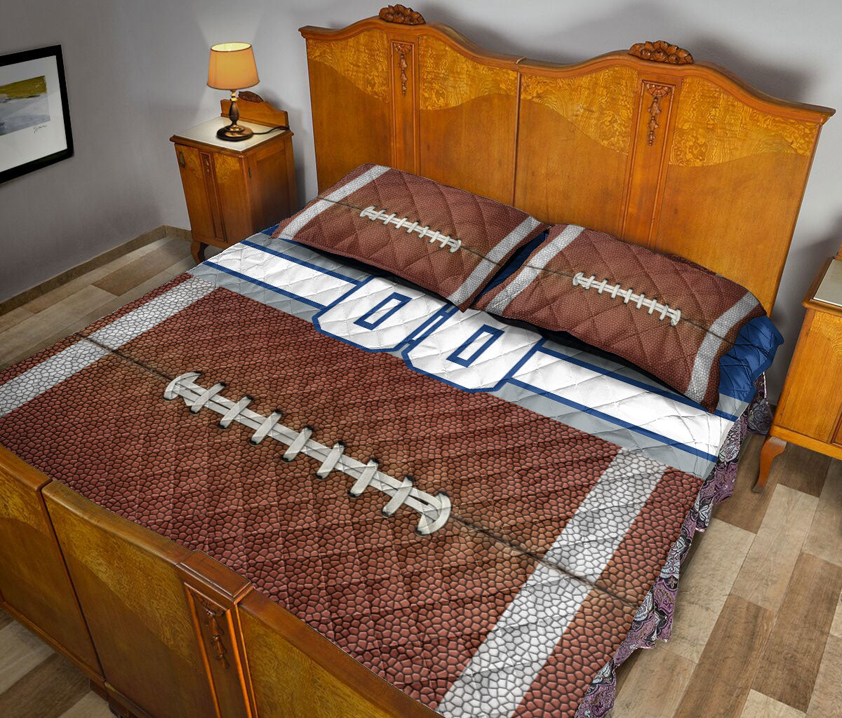 Ohaprints-Quilt-Bed-Set-Pillowcase-American-Football-Player-Fan-Gear-Custom-Personalized-Name-Number-Blanket-Bedspread-Bedding-1175-King (90'' x 100'')