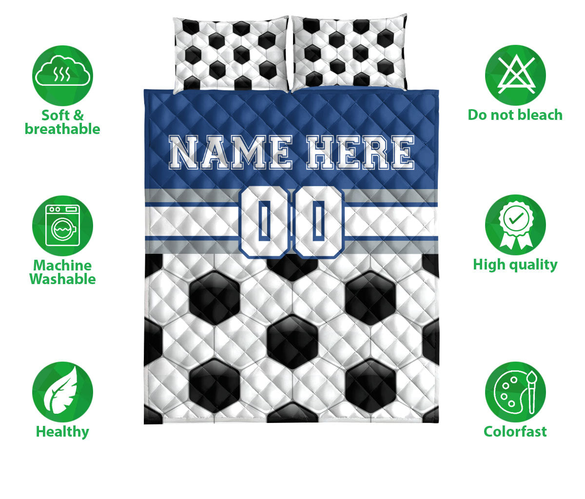 Ohaprints-Quilt-Bed-Set-Pillowcase-Soccer-Player-Fan-Gear-Custom-Personalized-Name-Number-Blanket-Bedspread-Bedding-1759-Double (70'' x 80'')