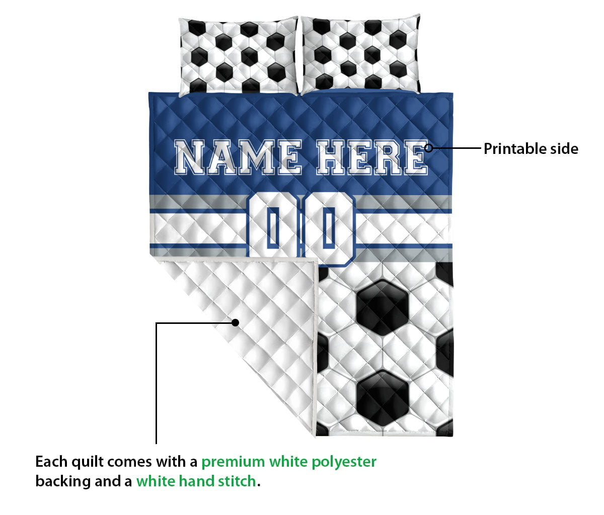 Ohaprints-Quilt-Bed-Set-Pillowcase-Soccer-Player-Fan-Gear-Custom-Personalized-Name-Number-Blanket-Bedspread-Bedding-1759-Queen (80'' x 90'')