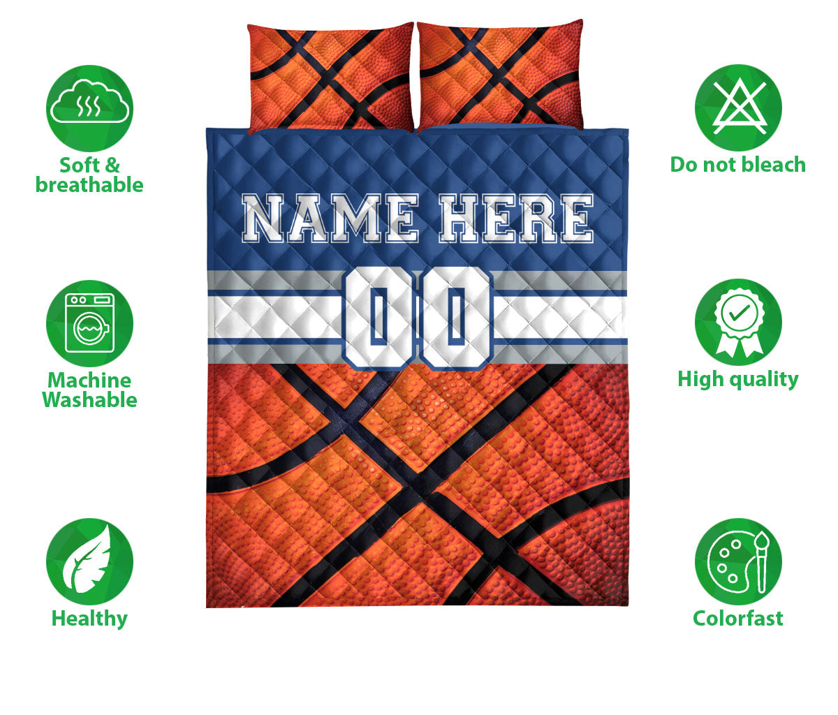 Ohaprints-Quilt-Bed-Set-Pillowcase-Basketball-Player-Fan-Gear-Custom-Personalized-Name-Number-Blanket-Bedspread-Bedding-2348-Double (70'' x 80'')