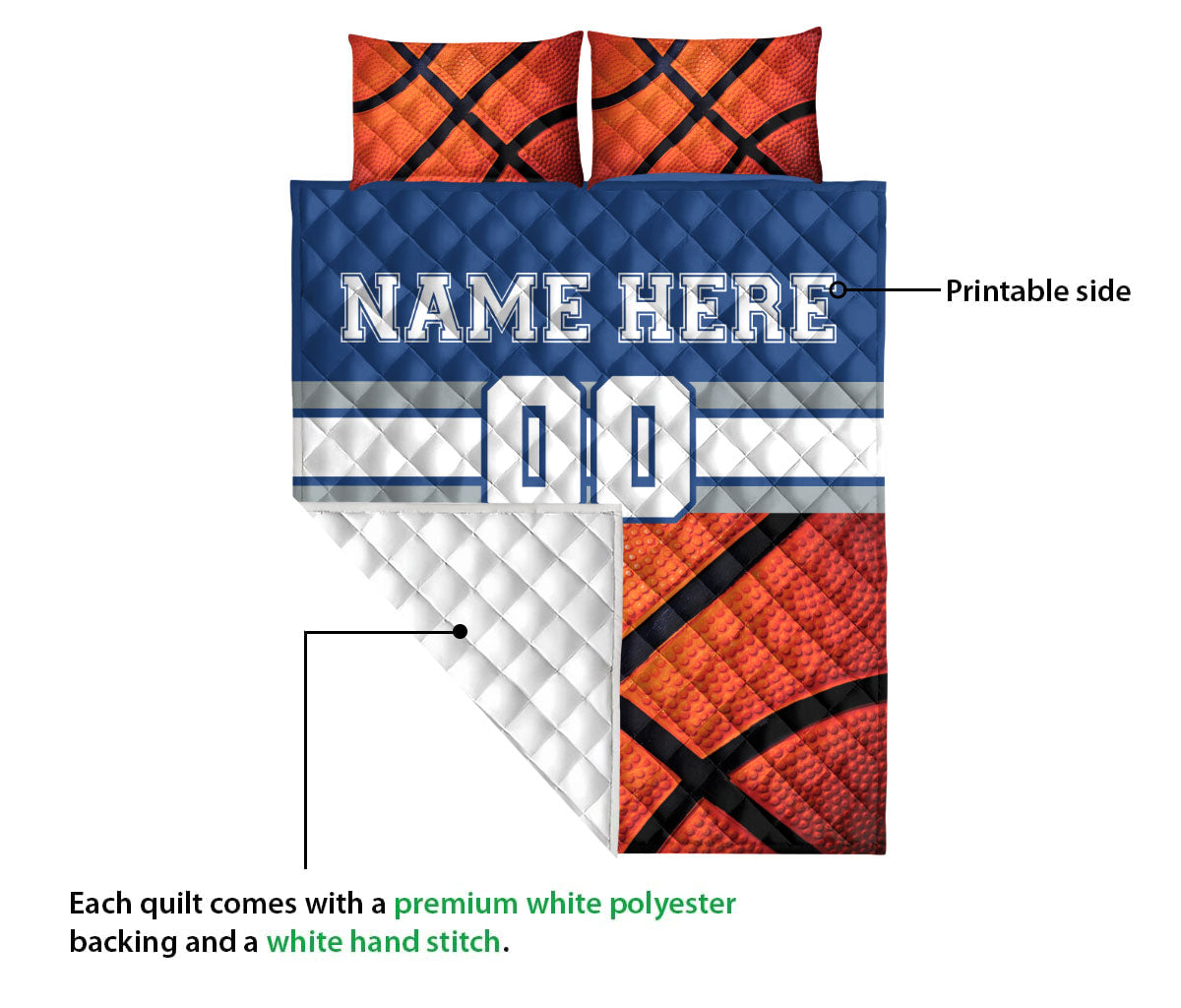 Ohaprints-Quilt-Bed-Set-Pillowcase-Basketball-Player-Fan-Gear-Custom-Personalized-Name-Number-Blanket-Bedspread-Bedding-2348-Queen (80'' x 90'')